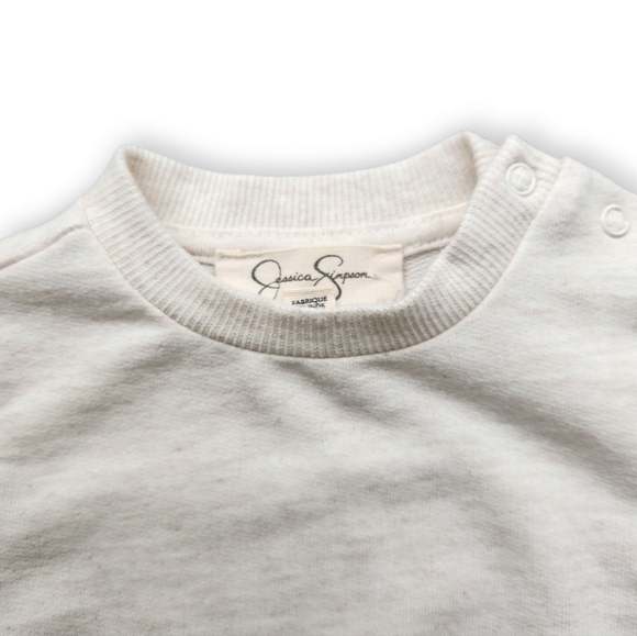 Jessica Simpson Baby Girls Cream Short-Sleeve Sweater Top Size 0-3 Months - Picture 5 of 10